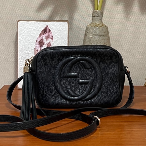 Gucci Handbags - Authentic Gucci Soho Disco Black Leather Small Crossbody Bag